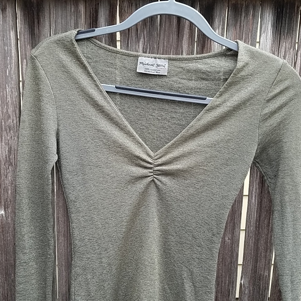 Michael Stars Shimmery Green Shirt
